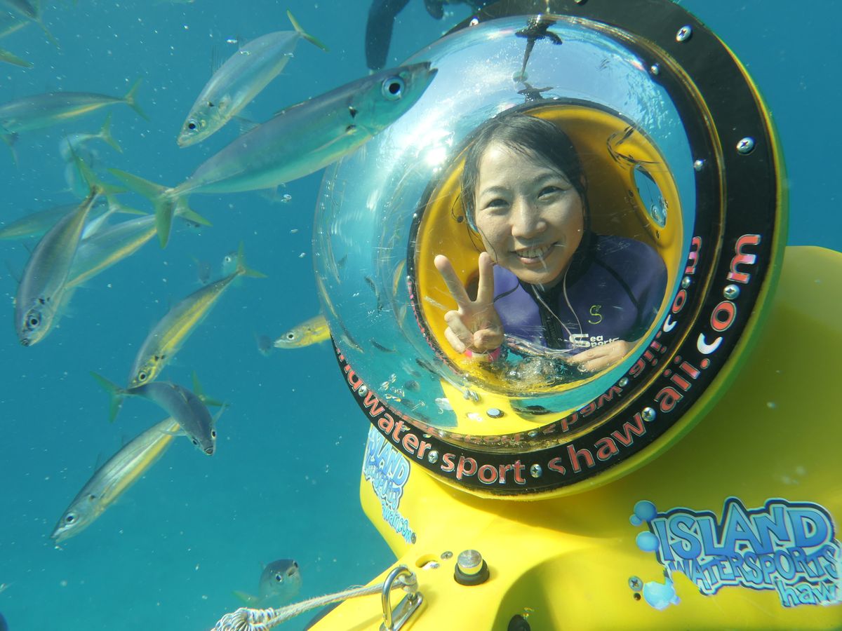 水中バイク ハワイ水中スクーター 泳げなくてもOK！シーボブで海底散歩